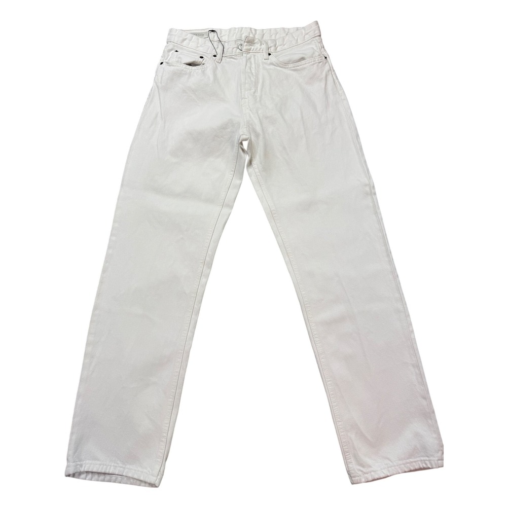 Zara Straight Leg Jeans Mens 30 White Excellent Denim Button Fly Pants